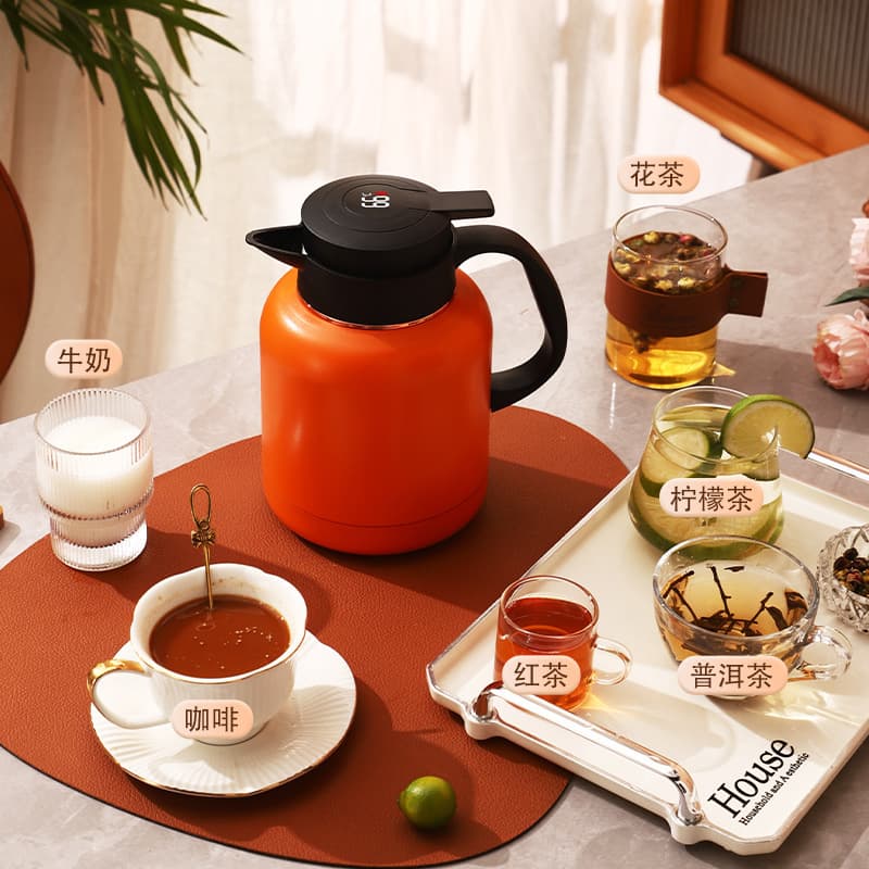 304 Stainless Steel Vacuum Flask with Tea Separation, Smart Temperature Display, Large Capacity Steeping Teapot, Gift