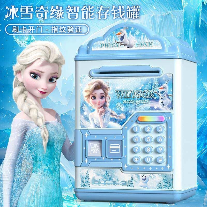 Kids Piggy Bank Labubu Girl Baby Money In No Out Elsa Princess Gift Savings Password Box Wholesale