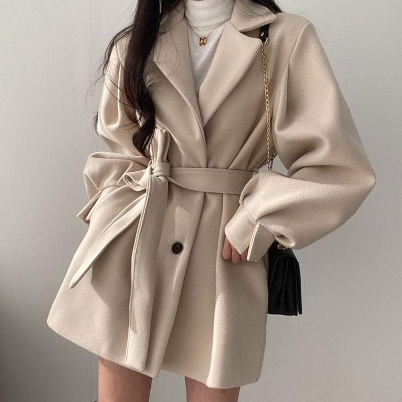 2026 New Woolen Coat Feminine Autumn and Winter Woolen Coat Mid-Length Small Hepburn Style Women's Clothing