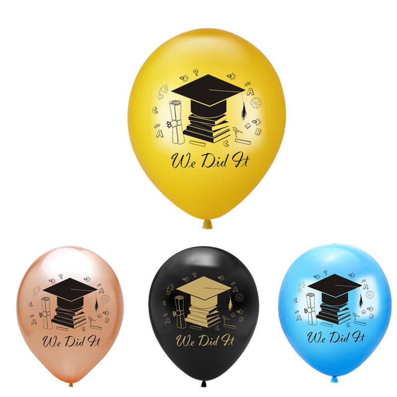 Cross-border Graduation PhD Hat Latex Balloons we did it Graduation Party Congratulations Decorative Supplies