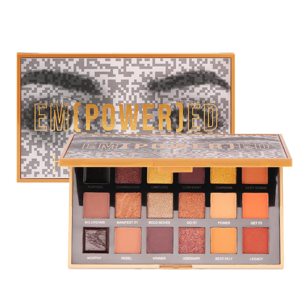 Huda Beauty 18-Color Eyeshadow Palette Metallic Matte Shimmer Earth Tones Waterproof