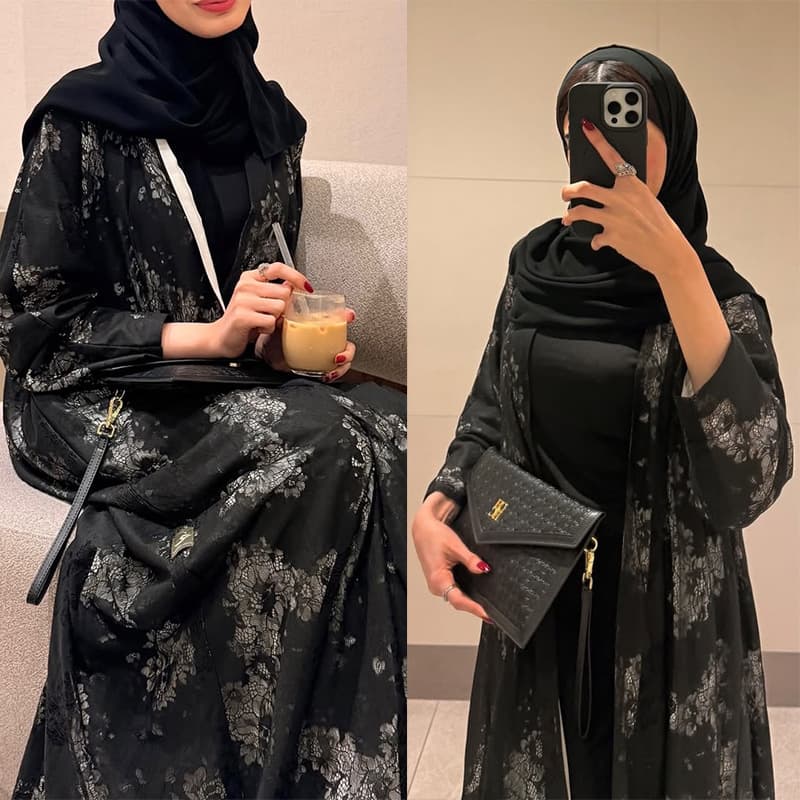 MQ292 2026 new summer lace splicing lining fashionable women's coat long skirt ready for sale without headscarf