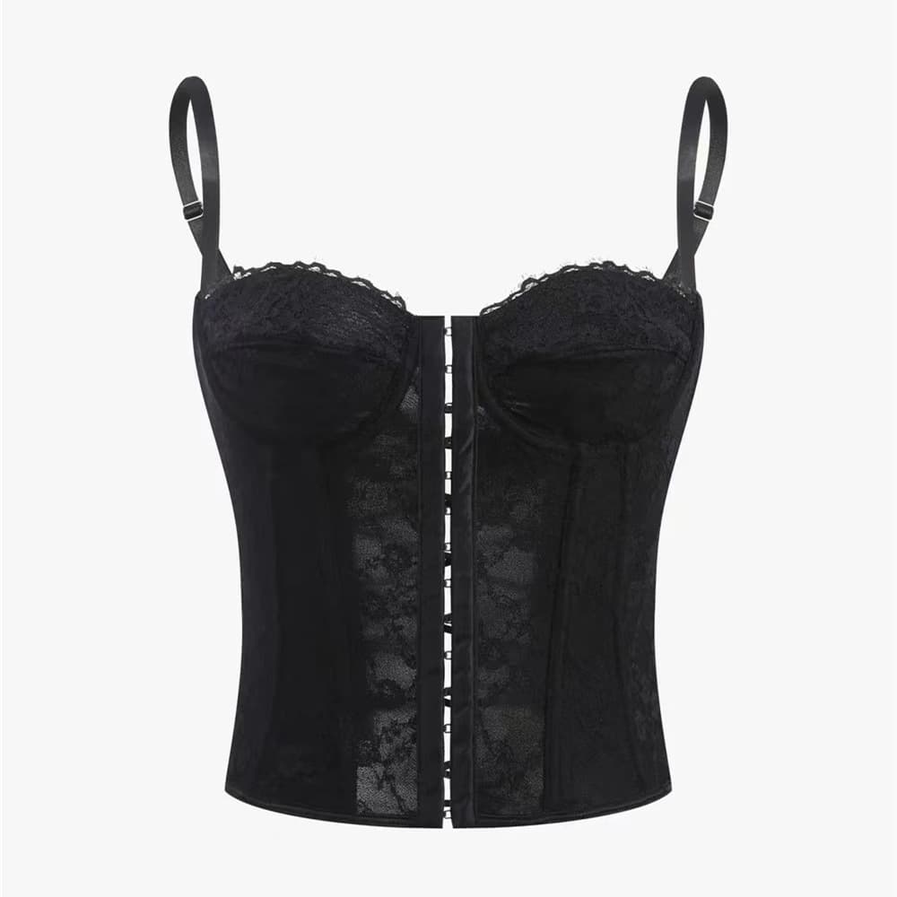 Sexy Lace Steel Ring Fish Bone Shaping Waist Cross Strap Women's Chest Tank Vest Bras Nylon Material Other Colorful Tanks