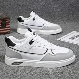 White Shoes Men's Autumn 2024 New Style Men's Shoes Trendy Sports Skate Shoes Low-Top Casual Leather Shoes Men's Fashion Shoes