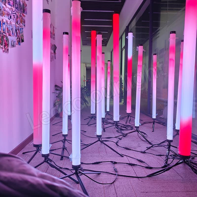 Customized large LED shadowless light, standing light tube, DMX RGB LED shadowless light, 360-degree light tube.
