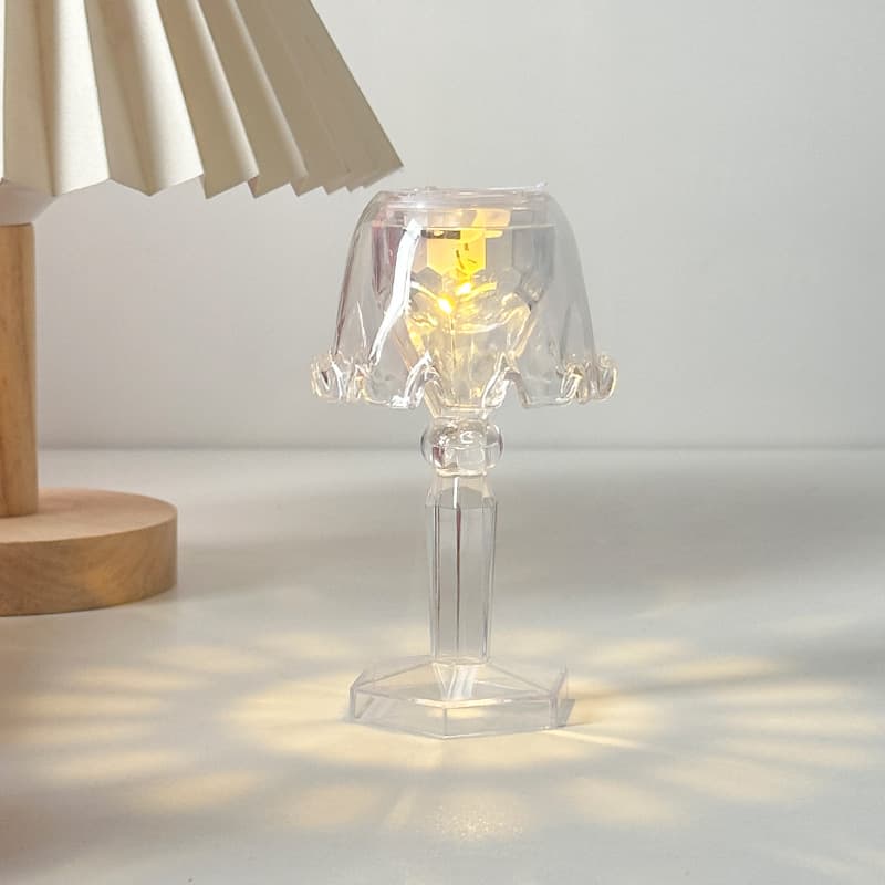 Creative Crystal Mini Table Lamp LED Diamond Night Light Bedroom Bedside Ambient Lamp Gift for Bestie Friends Birthday