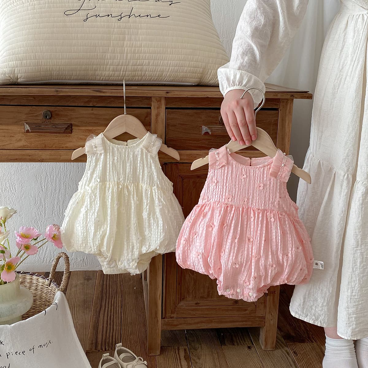 Dianxi baby summer jumpsuit, style, jacquard vest, romper, baby girl, sweet summer dress, sling, going out.