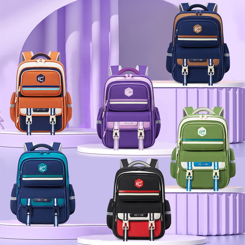New Primary School Backpack, Children's Bag for Grades 1-6, Boys and Girls, Large Capacity, Spine-Protecting Pressure-Relieving Double-Shoulder Bag