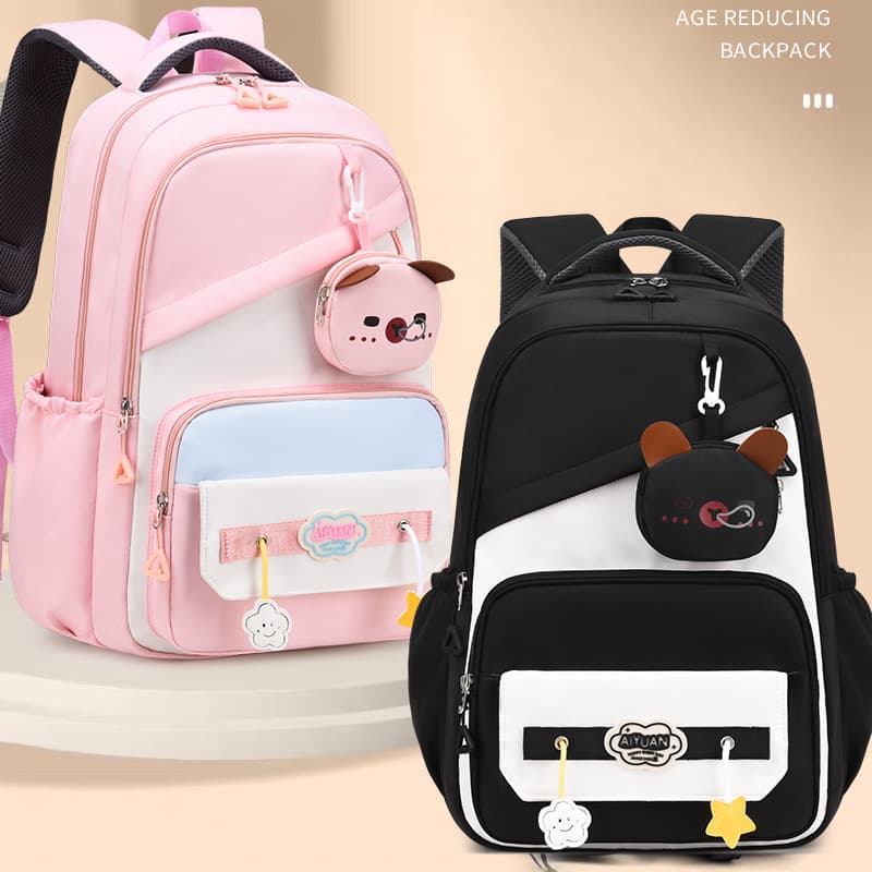 Stylish Backpack Cute Large Capacity Girls Shoulder Bag Casual Lightweight Backpack for Elementary and Middle School Girls