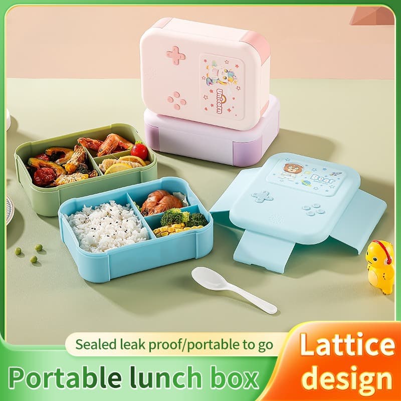 Lunch Box Student Compartment Portable Meal Container Kids Game Console Plastic Lunch Box Sealed Bento Box
