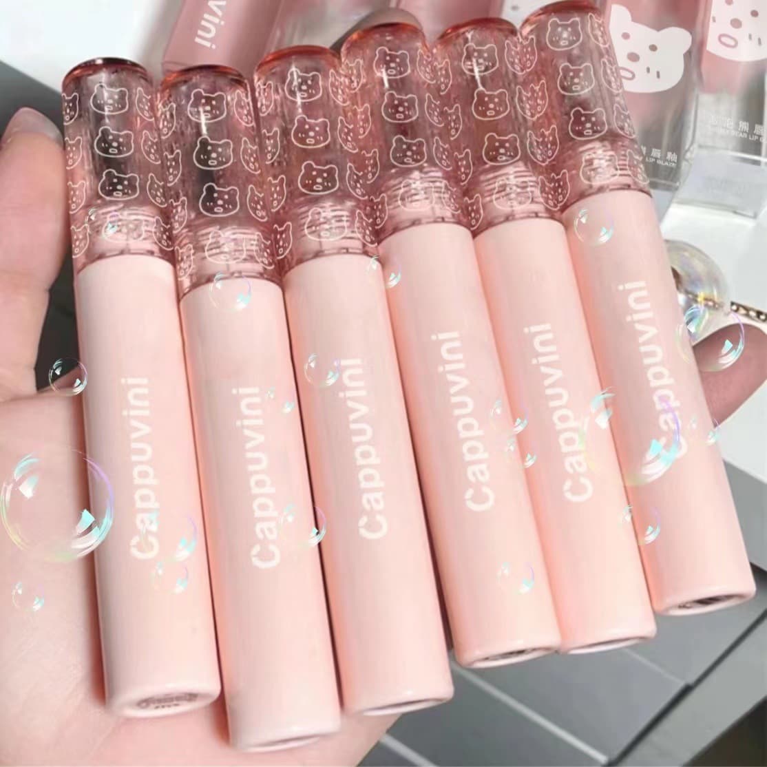 Cappuvini Bubble Lip Gloss Brightening Affordable Plain Lip Gloss Mirror Water Student Lipstick Lip Gloss