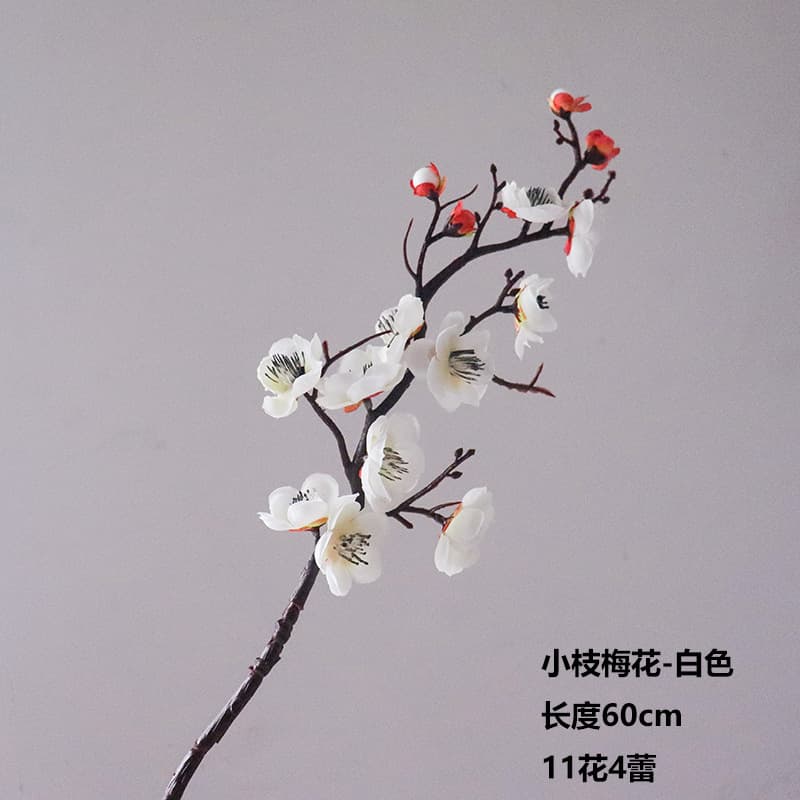 Artificial Plum Blossom Fake Flower Long Stem Branch for Living Room Tea Room Chinese Style Vase Arrangement High Simulation