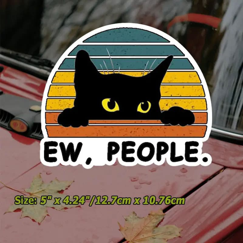 Cross-border Car Sticker Creative Funny Cat Decal Sticker Decorative Car Sticker Waterproof