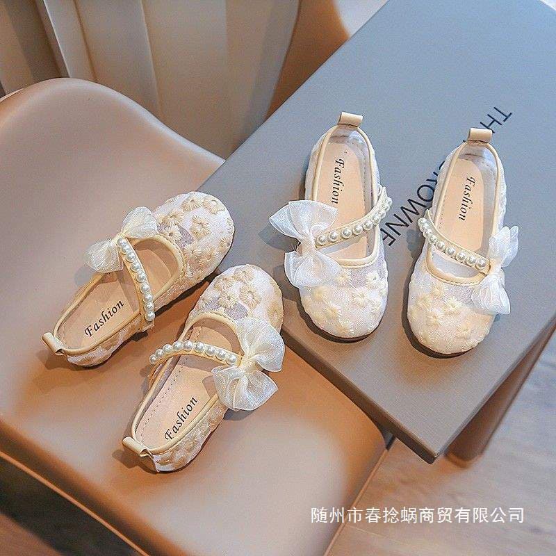 Girls' Pearl Sandals Summer New Children's Cloth Shoes Board Shoes Baby Hanfu Shoes Little Girl Big Kid Dance Shoes