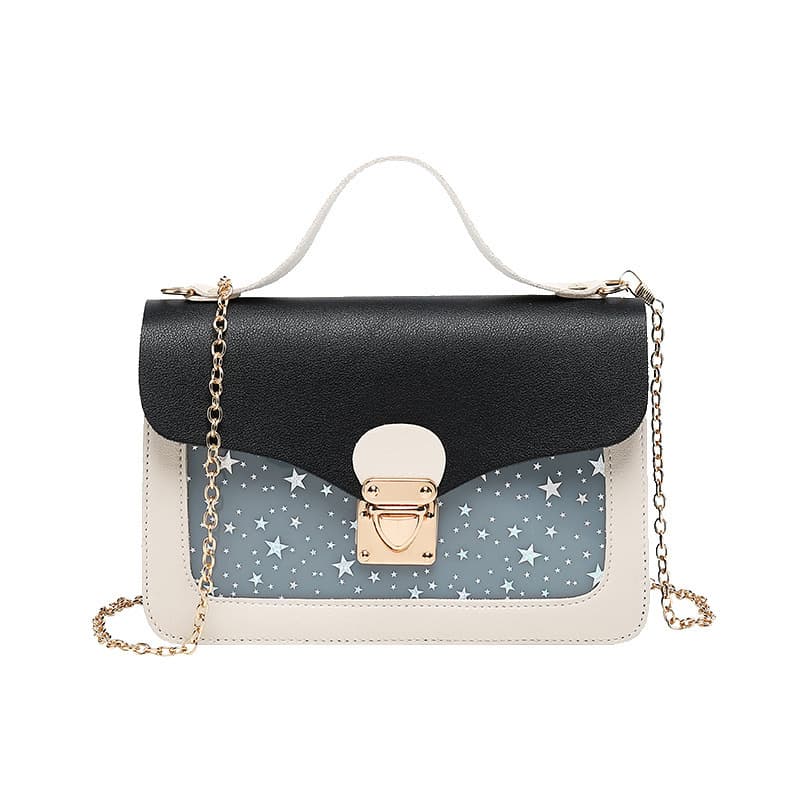 Fashion Trendy Small Bag 2023 Korean New Style Transparent Star Women's Bag Shoulder Crossbody Bag Casual Lock Square Bag