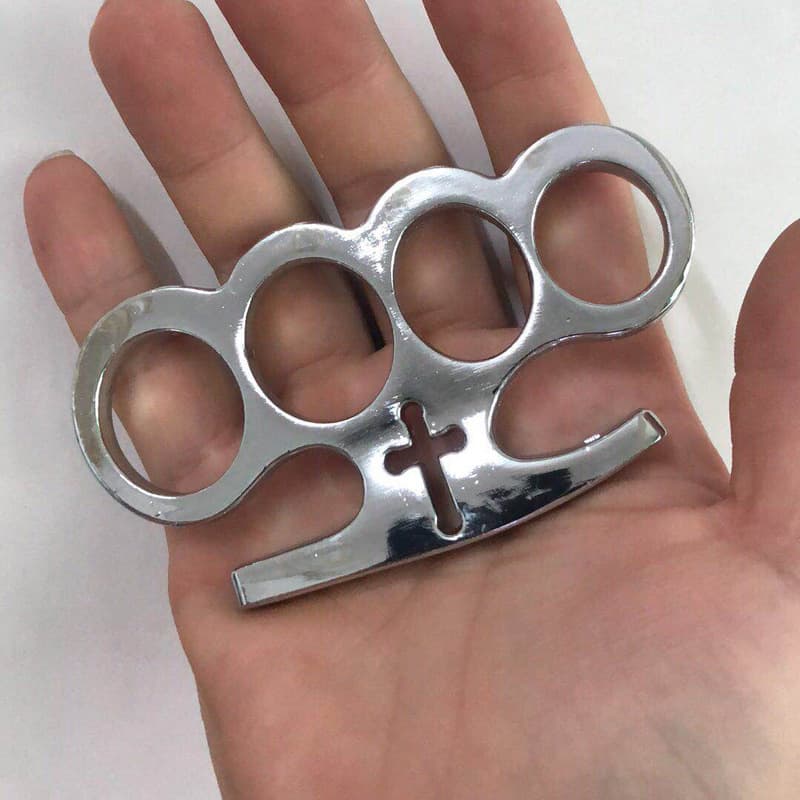 Knuckle Duster Thin Point Iron Alloy Hand Support Four-Finger Knuckle Self-Defense Outdoor Anti-Wolf Tool