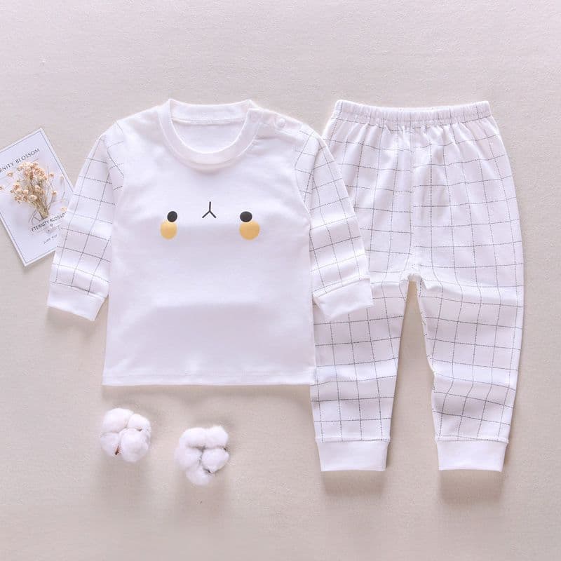 Baby Cotton Underwear Set for Spring, Autumn, Winter - Boys & Girls Long Sleeve Top and Bottom Pajamas, Homewear, Base Layer, Separate Sleepwear