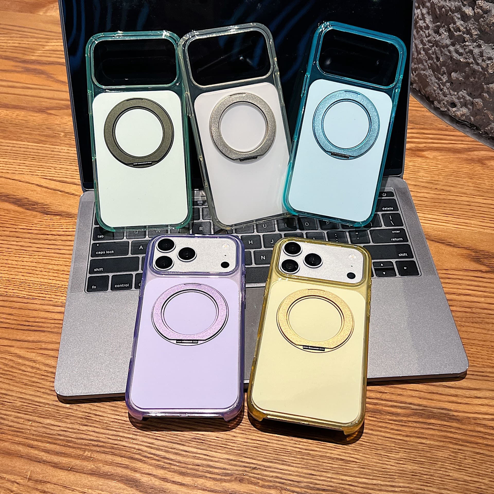 Compatible with iPhone 18 Premium Apple 16 Hard Case 15 Glitter Phone Case Stand Rotating Minimalist 17 Protective Cover