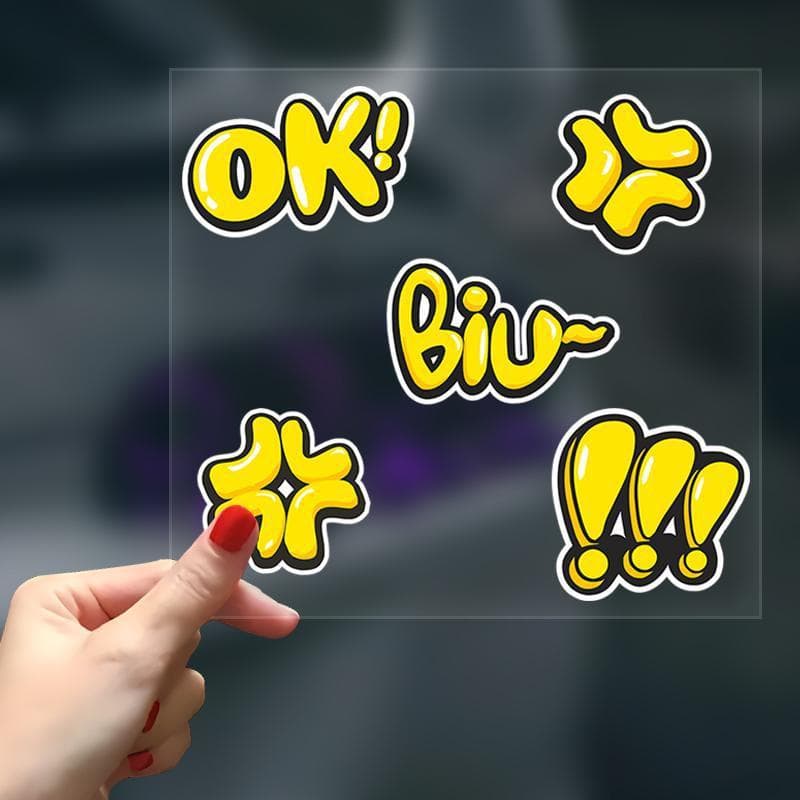 Personalized creative expression pack car stickers battery car motorcycle small electric donkey helmet stickers waterproof reflective stickers