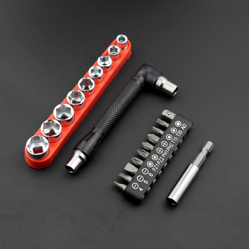 7-Piece L-Shape Ratchet Wrench Bit Set Quick Socket Tool Screwdriver 1/4 Inch Mini Ratchet for Tight Spaces
