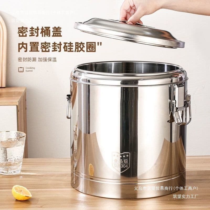 Commercial Large Capacity Insulated Bucket for Rice, Soy Milk, Milk Tea, Street Stall Tofu Pudding, Soup Bucket Manufacturer