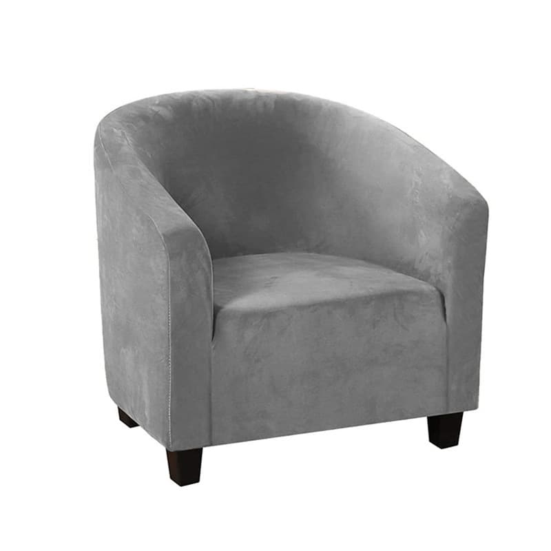 Cross-border curved sofa cover silver fox velvet semicircle thickened bar Internet cafe single chair cover cushion elastic sofa cover
