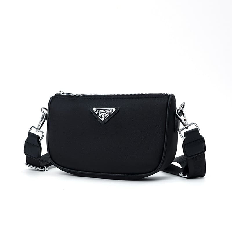 High-Quality Oxford Cloth Bag 2025 New Trendy Waist Bag Women Ins Chest Bag Crossbody Chain Small Bag Triangle Logo Bag