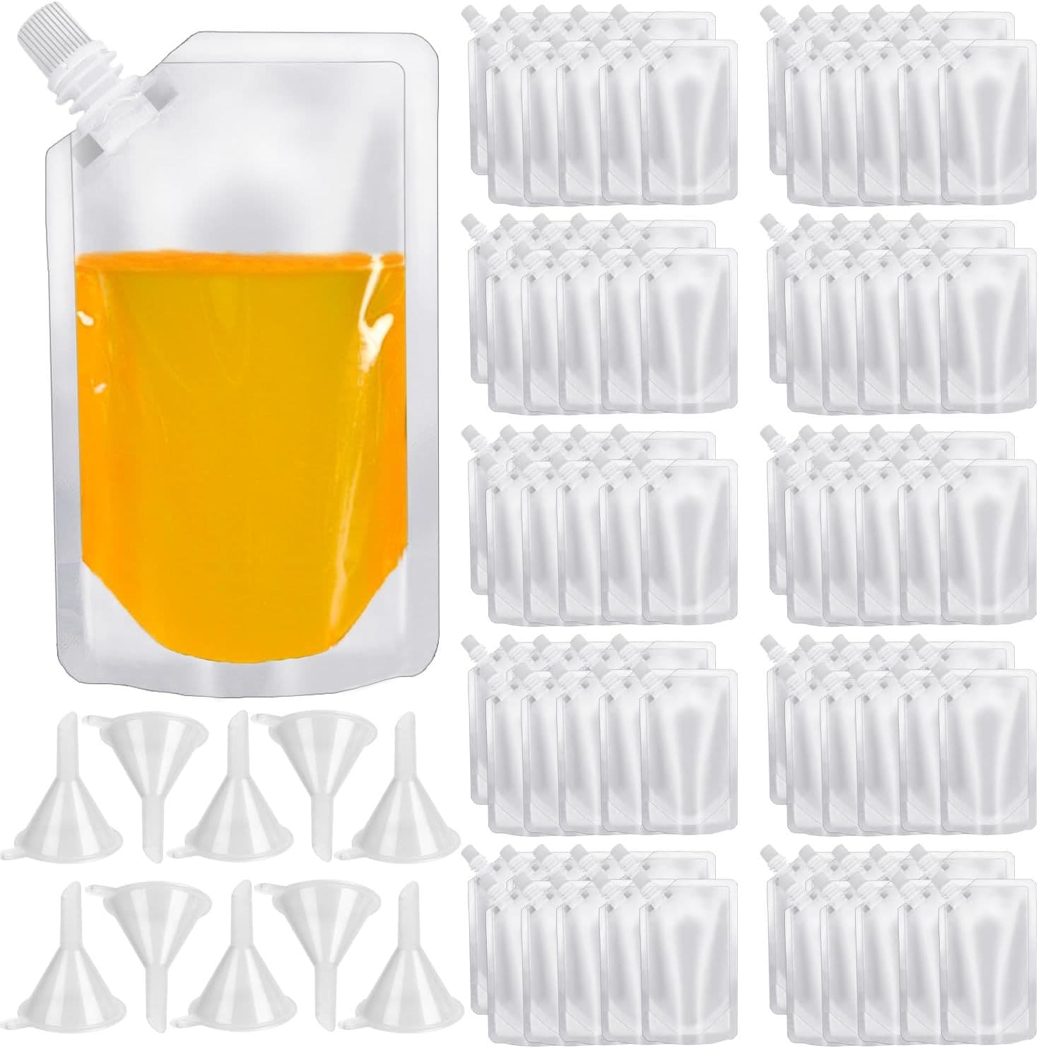 Liquid transparent self-standing slant mouth suction bag in stock Juice drink soy milk packaging bag slant mouth plastic beverage bag