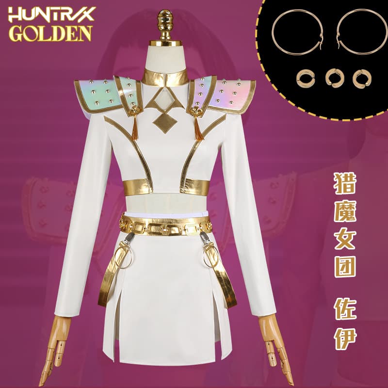 K-POP Demon Hunter Girl Group Cosplay Costume Zoe White Performance Outfit Anime Zoey Stage Costume Cosplay Clothing