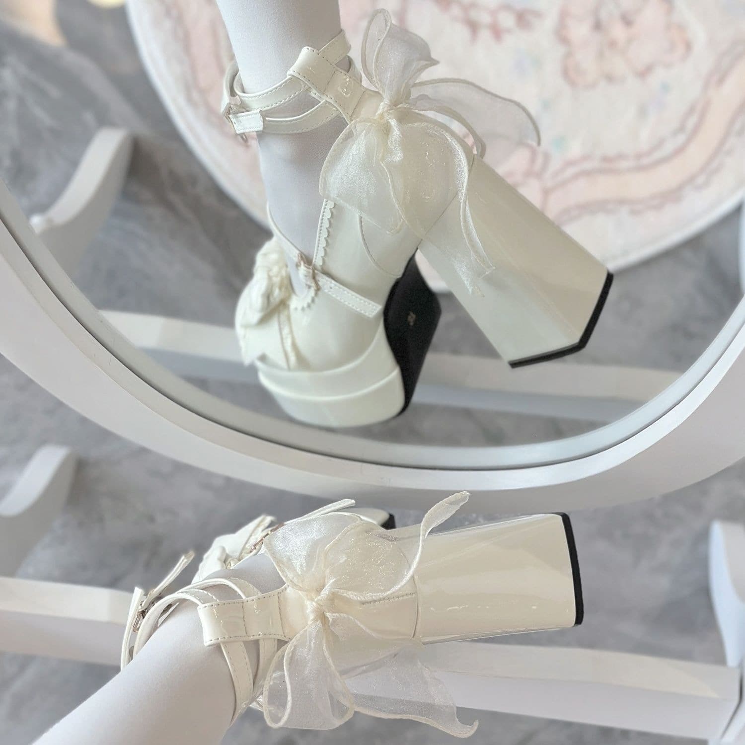 New Lolita Shoes Round Toe Sweet and Cute 4.0 Lolita Party High Heels