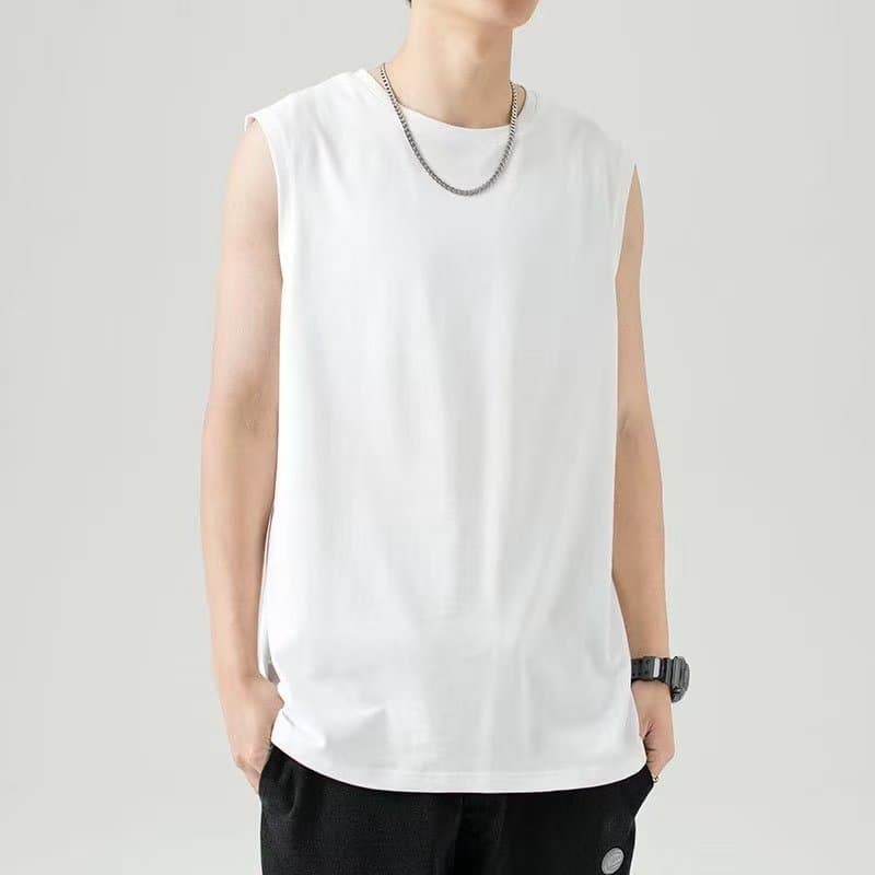 2026 Summer New Men's T-Shirt Men's Sleeveless Short T-Shirt Factory Direct Sales Comfortable Breathable Round Neck Short Sleeve