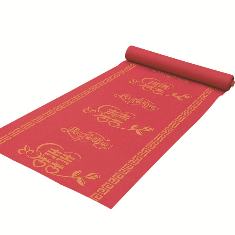 Printed disposable red carpet We Got Married Bubu Youxi Bronzing Wedding Carpet Thickened Anti-slip