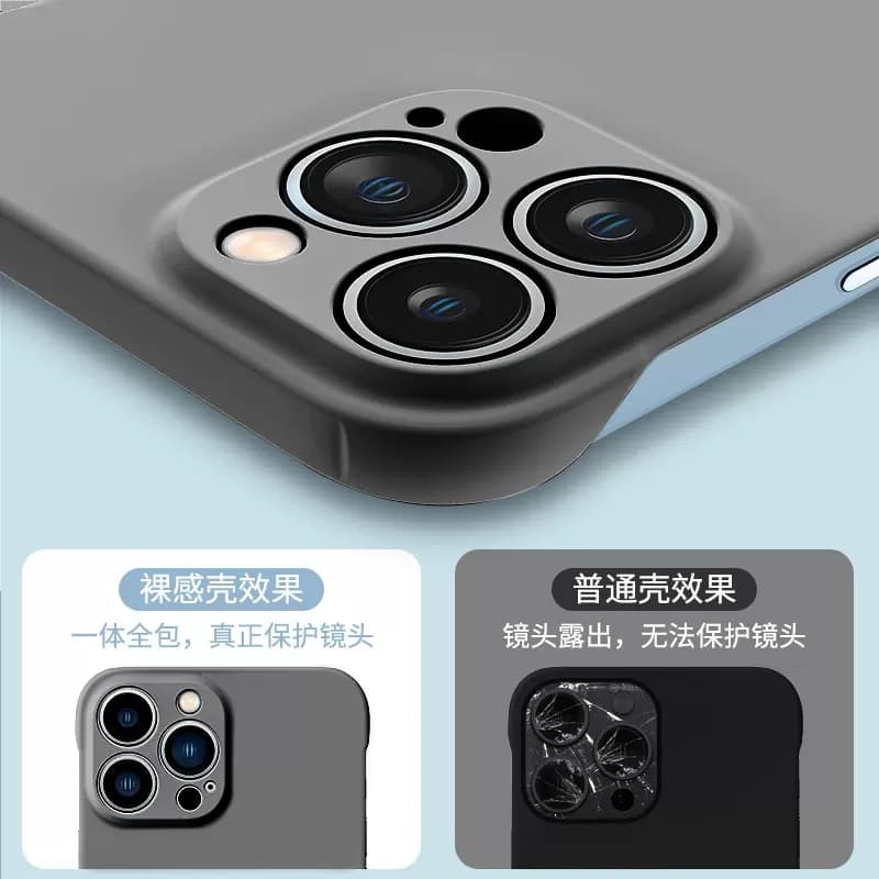 Soft-Touch Frameless Phone Case for iPhone 14, Ultra-Thin Bare-Metal Apple 13 Matte Solid Color Precision Cutout Protective Cover