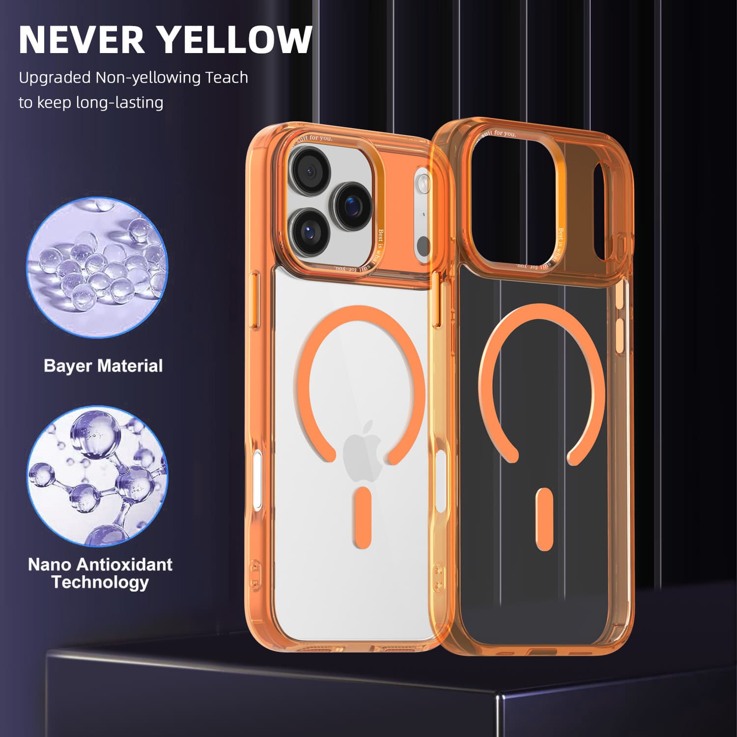 Suitable for iPhone17PRO mobile phone case ice color magnetic transparent Apple 17 acrylic metal lens protective cover