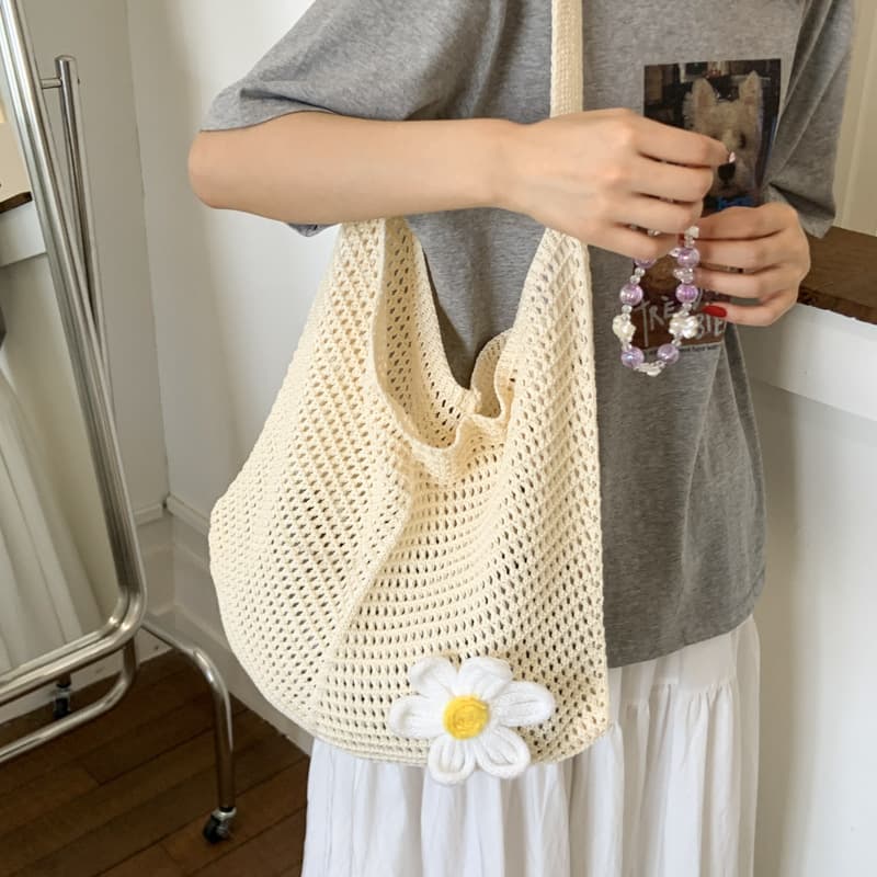 New Summer Single Shoulder Bag Large Capacity Hollow Weave Vacation Bag Simple Fashion Versatile Niche Beach Women's Bag