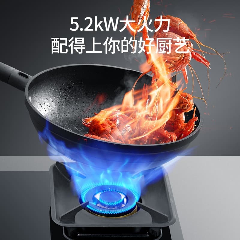 AIQI Household Gas Stove High-End Cooktop Liquefied Gas Natural Gas Stove Intelligent Timer High-Fire Gas Stove Double Burner