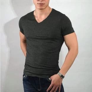 Factory Wholesale Seamless Modal Men's Short Sleeve V-Neck T-Shirt Slim Fit Base Layer Half Sleeve Tight Plus Size