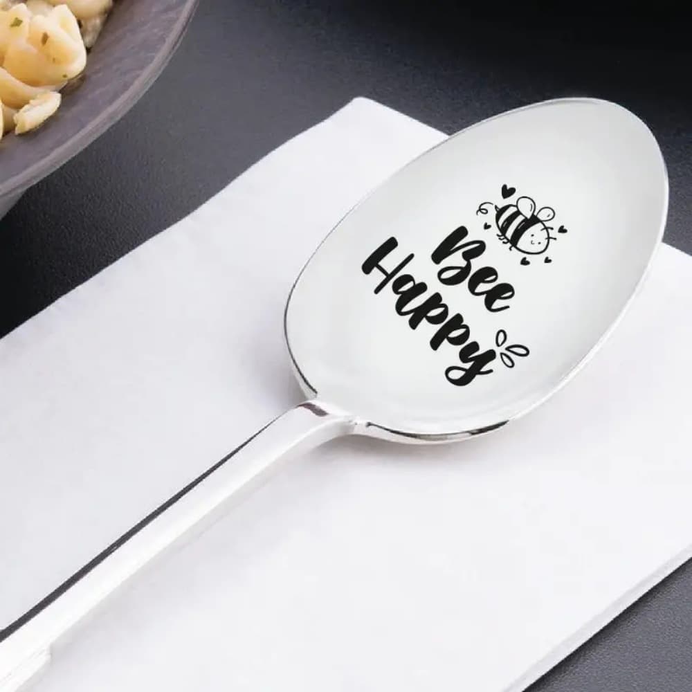 Cross-border Hot Selling Stainless Steel Coffee Spoon Personalized Creative Engraved Spoon Couple Holiday Gift Spoon Tableware
