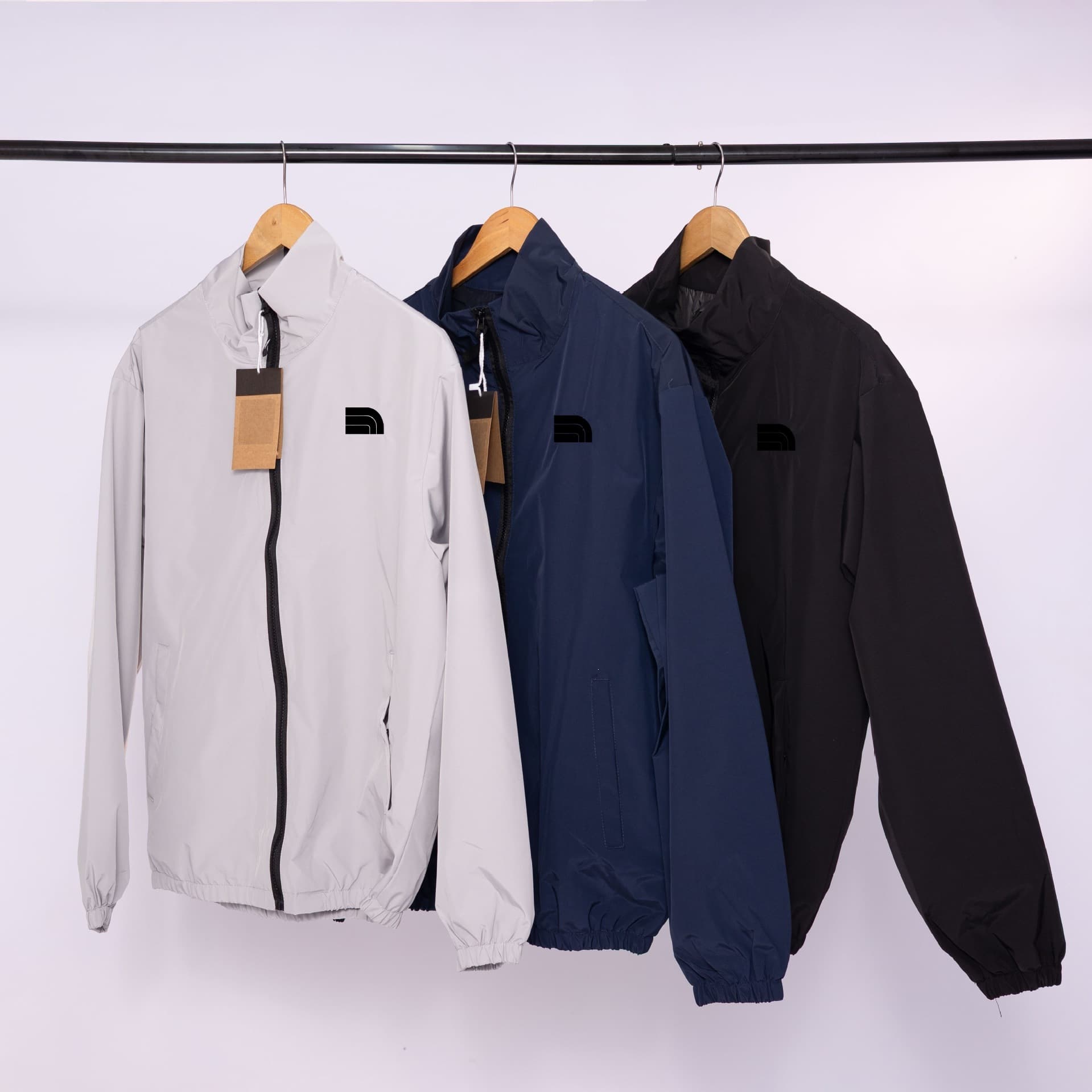 Cross-border North Men's Stand Collar Jacket Casual Windproof Jacket Printed Outdoor Jacket