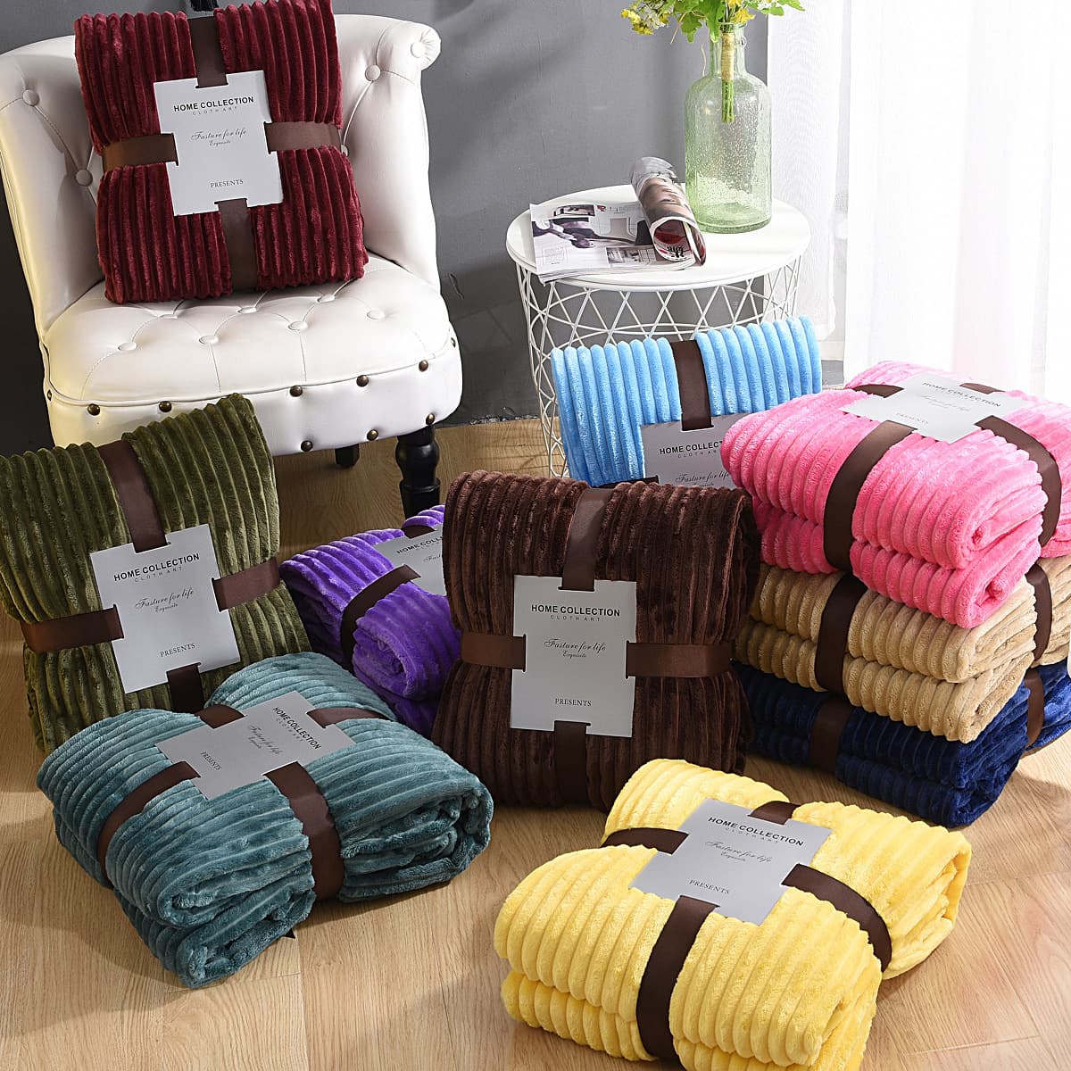 Wholesale Solid Coral Fleece Blanket Thickened Flannel Blanket Nap Blanket Single Double Bed Sheet Cover Blanket Gift Small Blanket