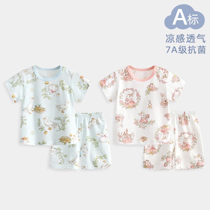 Baby Underwear Set Cotton Boys Summer Children Thin Short Sleeve Shorts Two-Piece Sleepwear