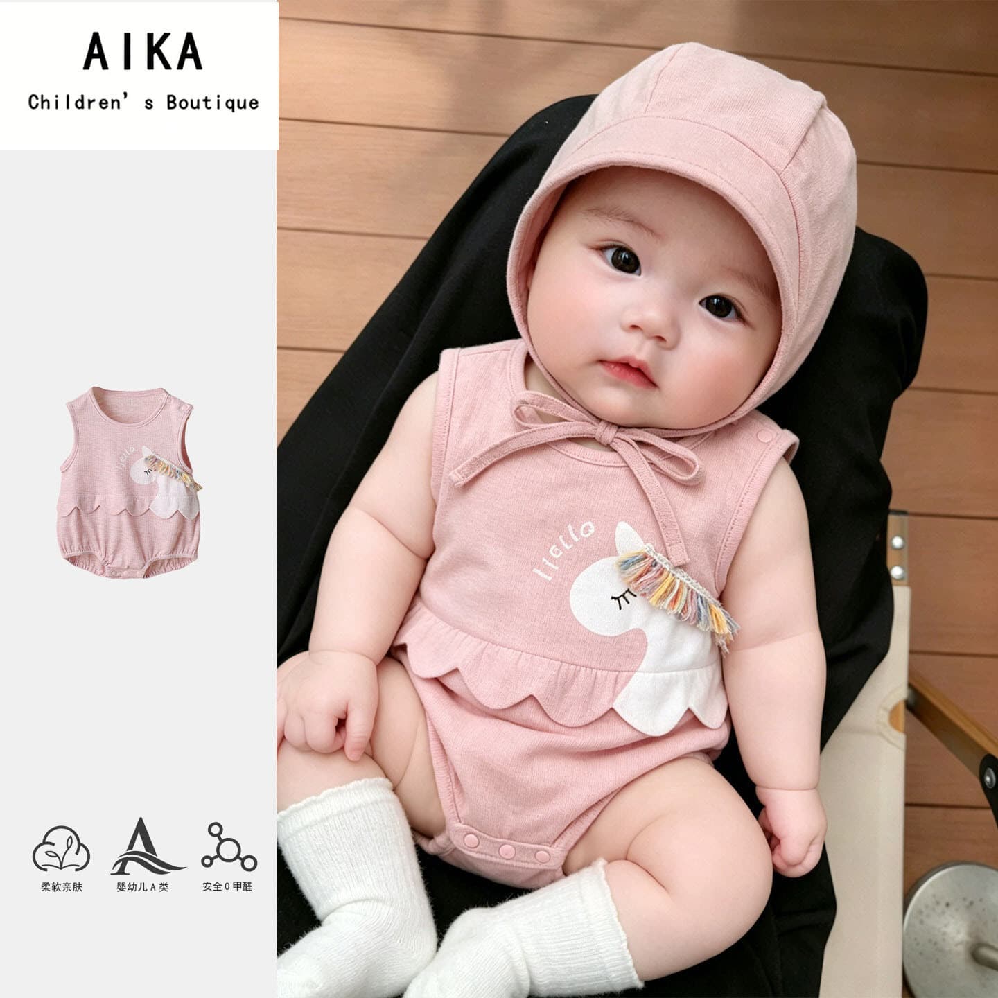 Baby Romper Summer Thin Style Girls Outing Sleeveless Cute Bodysuit Diaper Cover One-Year-Old Baby Clothes
