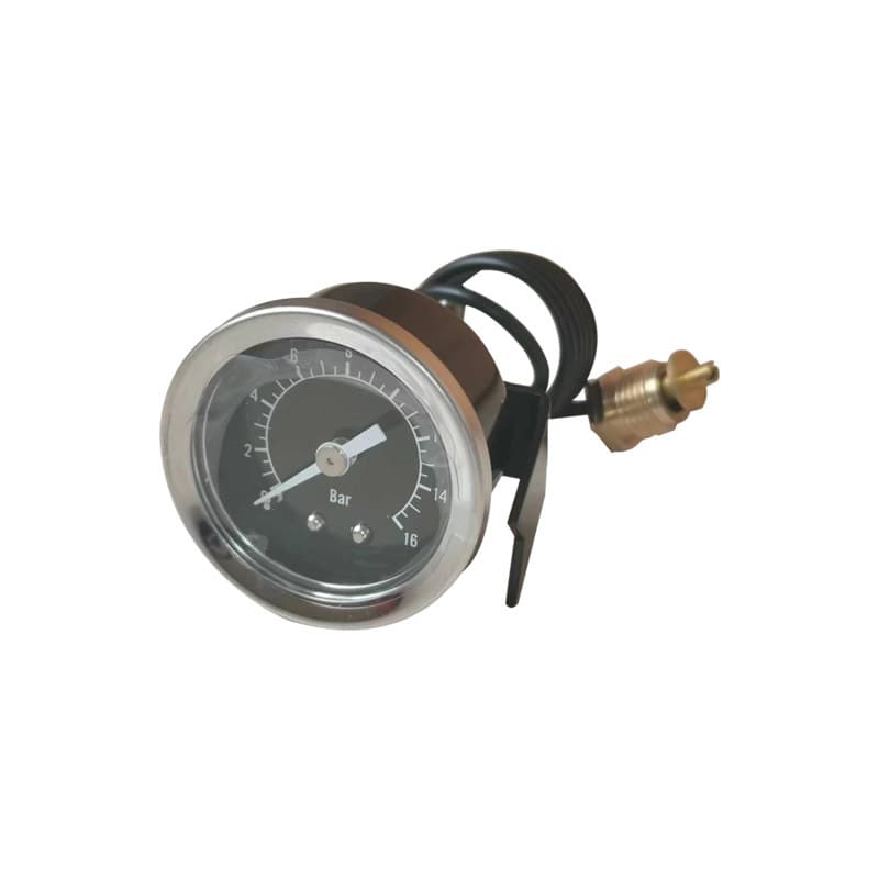 Coffee Machine Pressure Gauge Capillary Tube Pressure Gauge Axial with U-Clamp and Capillary Tube Y40Z 16bar G1/4 Factory Direct Sale
