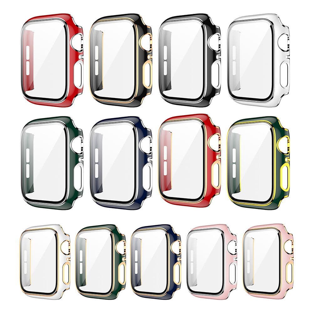 New Carved Design Dual-Color PC Case with Tempered Glass for iWatch Series 2-11
