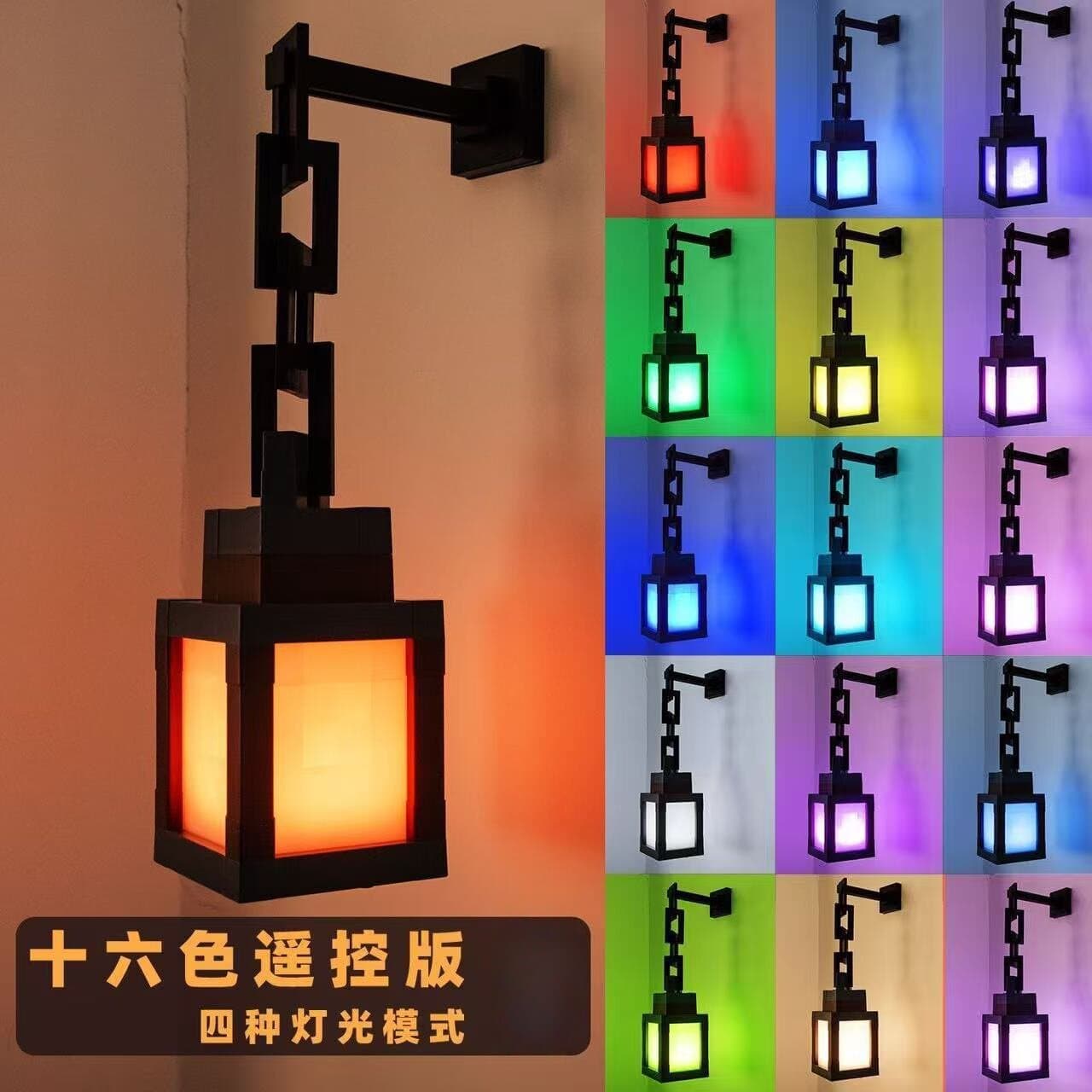 Cross-border Hot-Selling 3D Printed Minecraft Peripheral Toy Glowing Lantern Night Light Rechargeable and Battery Version for Kids