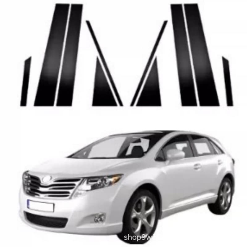 For Toyota Venza 2009-2018 Window Trim Black PC Center Pillar Decal Car Accessories