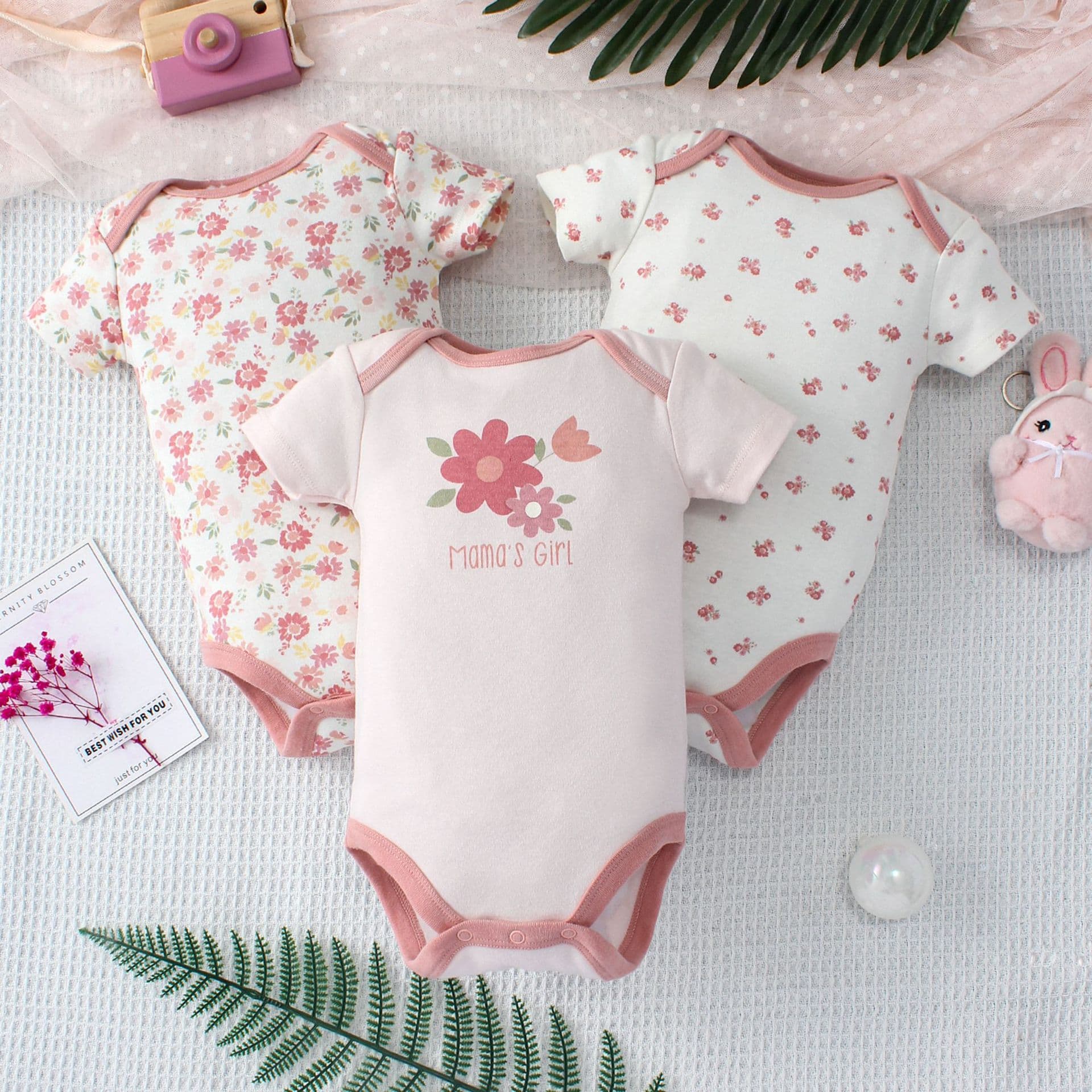 Baby Boy Bodysuit Set Girl Infant Romper 3-Piece Ins Hot Selling 0-9m Baby Fashion Romper Crawling Suit