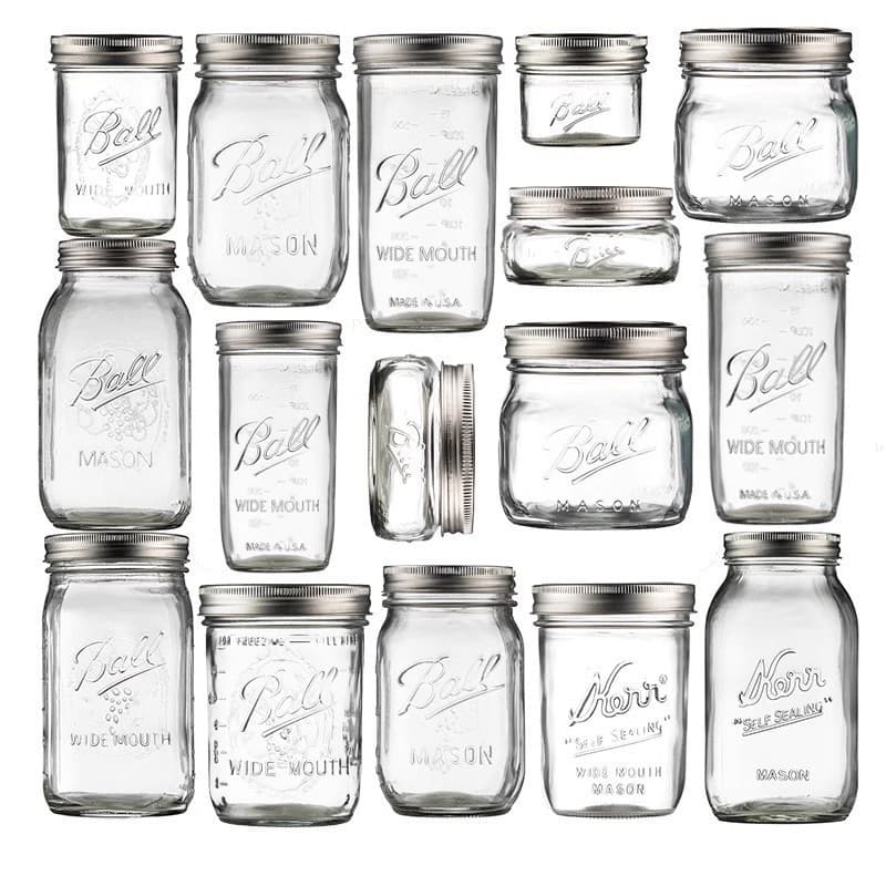 American-style Glass Mason Jar, Transparent Glass Tea Canister, Storage Jar, Airtight with Lid, Breakfast Cup, Homemade Jam Jar