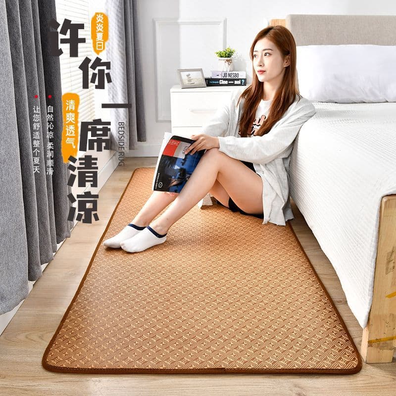 Summer Rattan Mat Floor Mat for Bedroom Living Room Bedside Kids Japanese Style Cool Mat