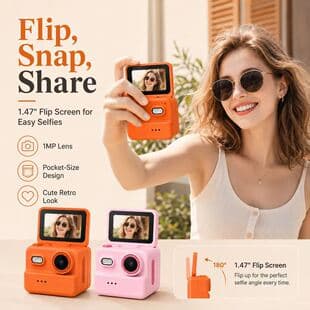 Cross-border Mini Camera Flip High-Definition Selfie Camera Gift Digital Camera Outdoor Portable Thumb Camera